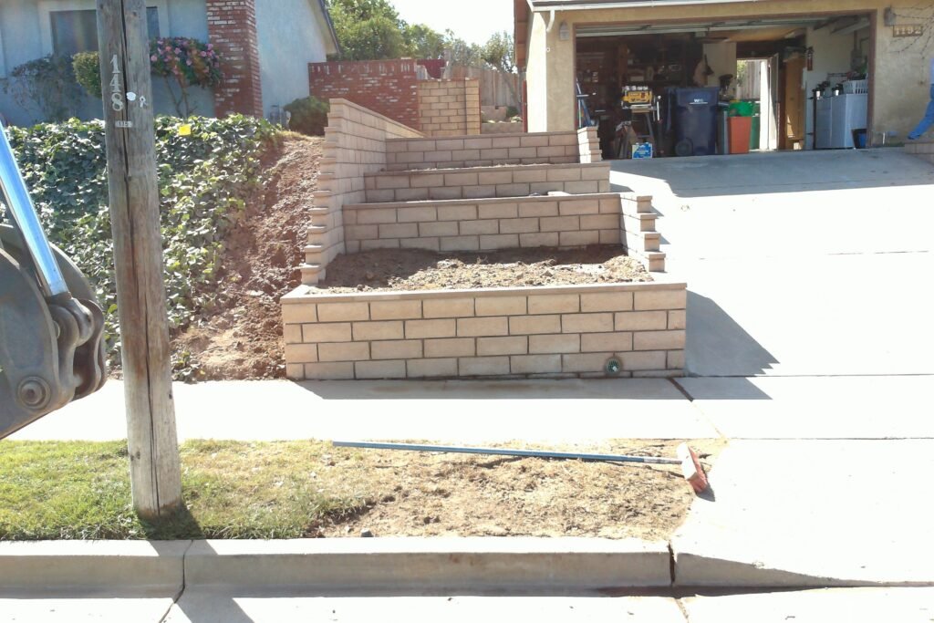 Decorative concrete front yard installation, Las Vegas NV