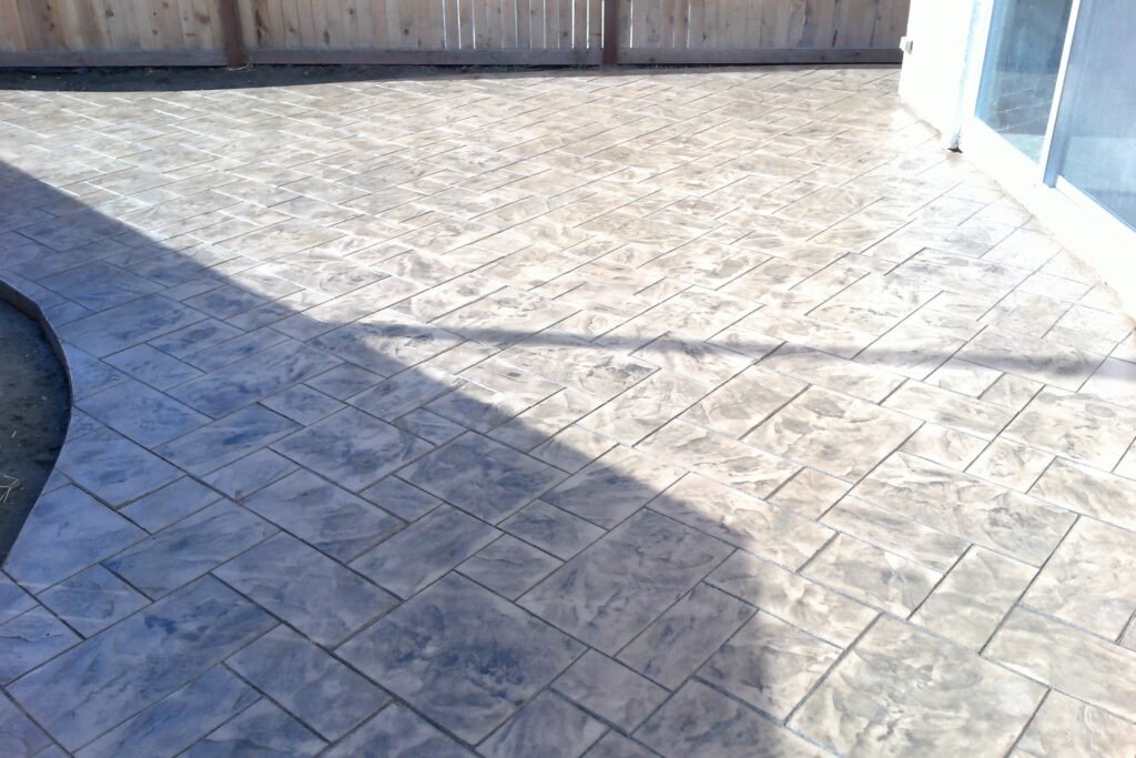 Finished stamped and stained concrete project, Las Vegas NV