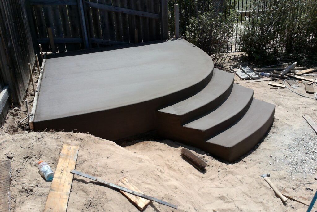 Fresh concrete platform installation in progress, Las Vegas NV