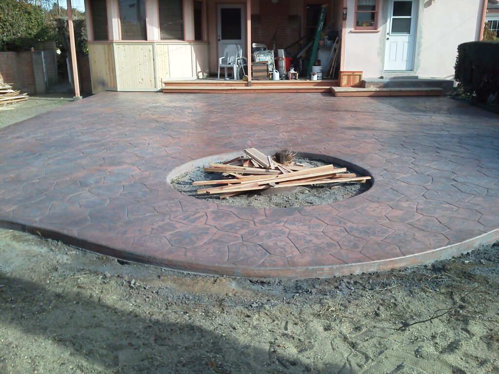 Beautiful stamped and stained decorative concrete surface, Las Vegas NV