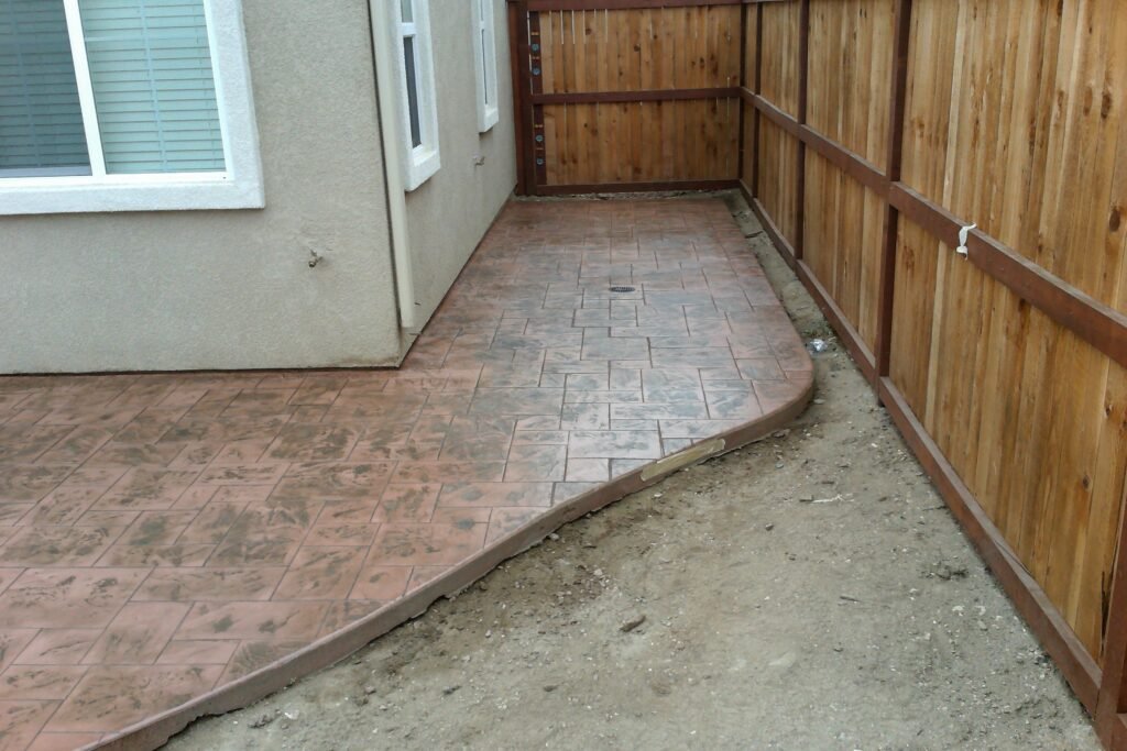 Stamped brick concrete border and edge treatment, Las Vegas NV