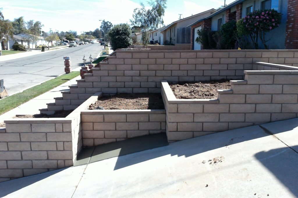 Side profile view of stamped brick concrete surface, Las Vegas NV