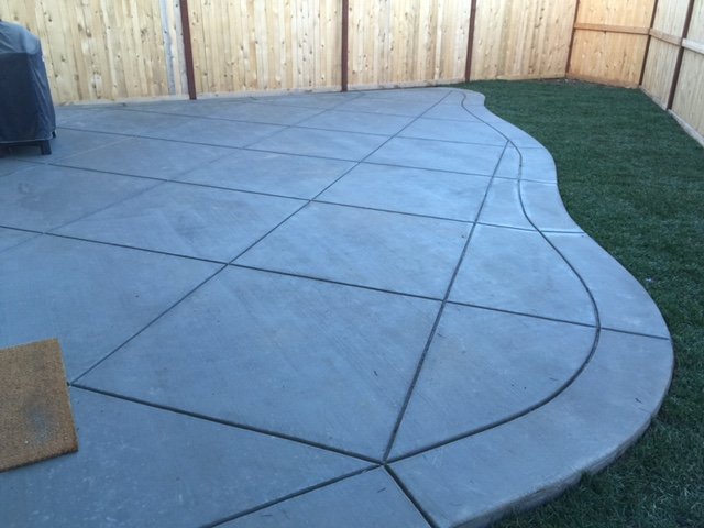 Stamped concrete back porch slab installation, Las Vegas NV