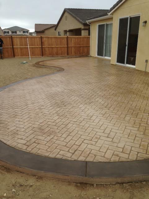 Stamped concrete brick pattern detail, Las Vegas NV
