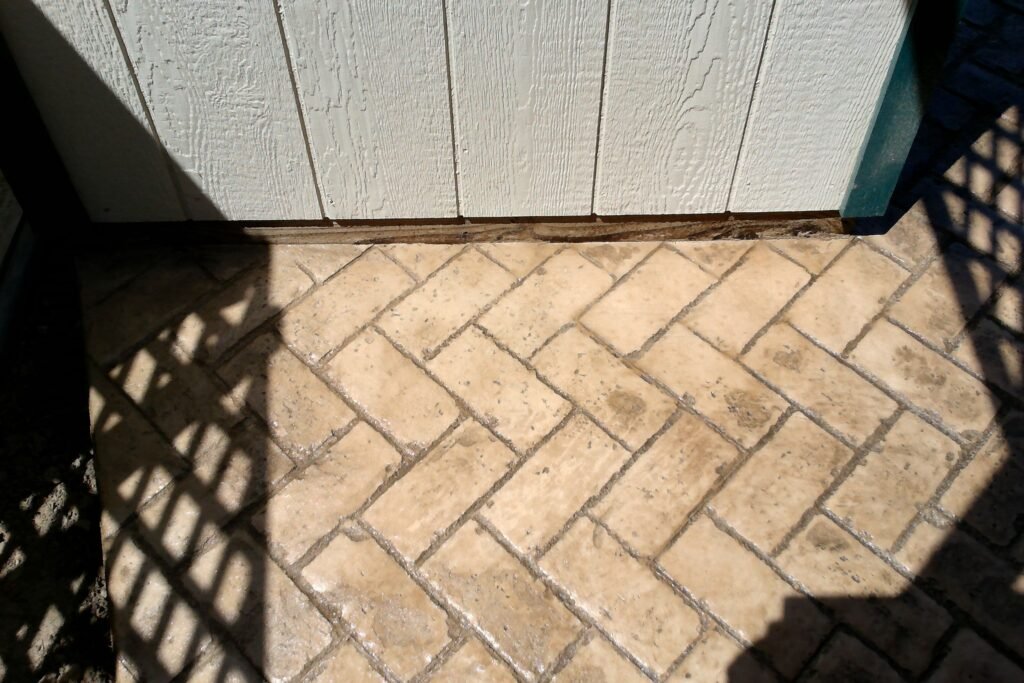 Final result of stamped concrete patio installation, Las Vegas NV