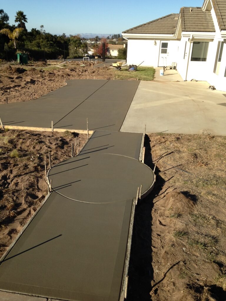 Stamped concrete installation work in progress, Las Vegas NV