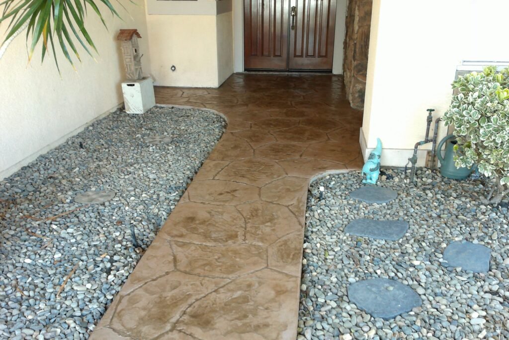 Stamped concrete pathway through residential property, Las Vegas NV