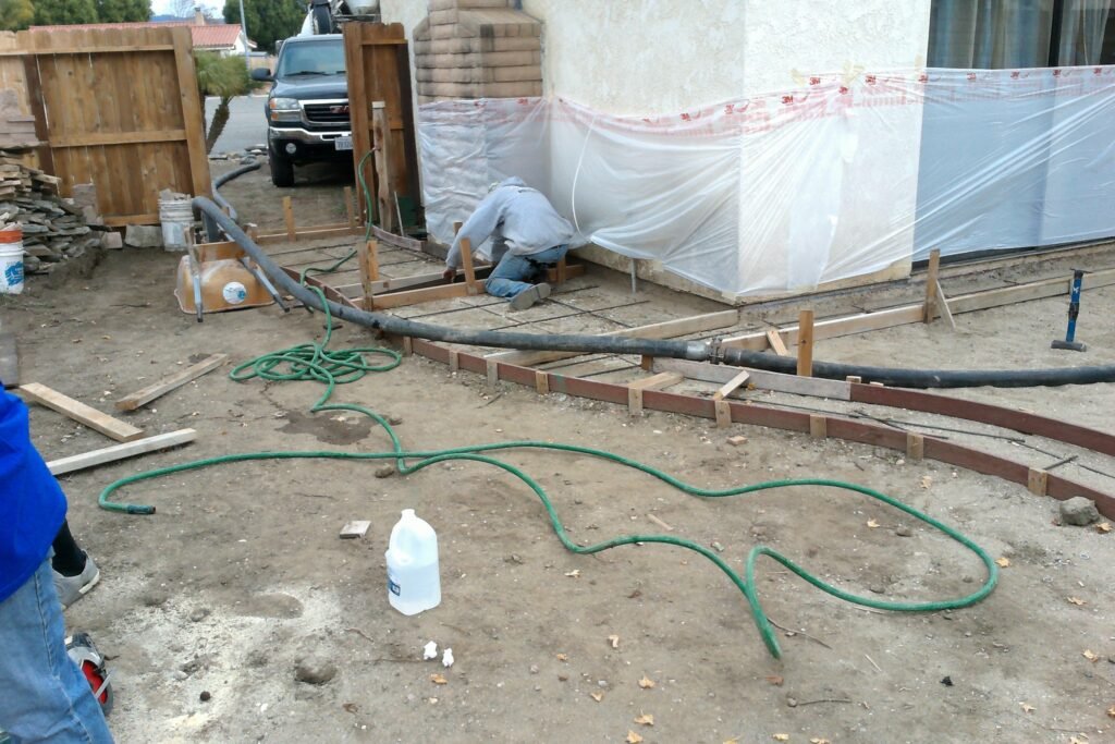 Stamped concrete prep and staining process, Las Vegas NV