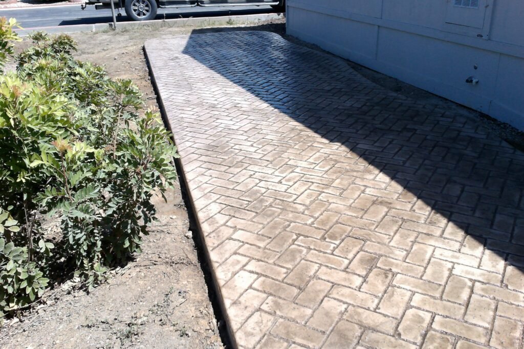 Stamped concrete side slab installation, Las Vegas NV