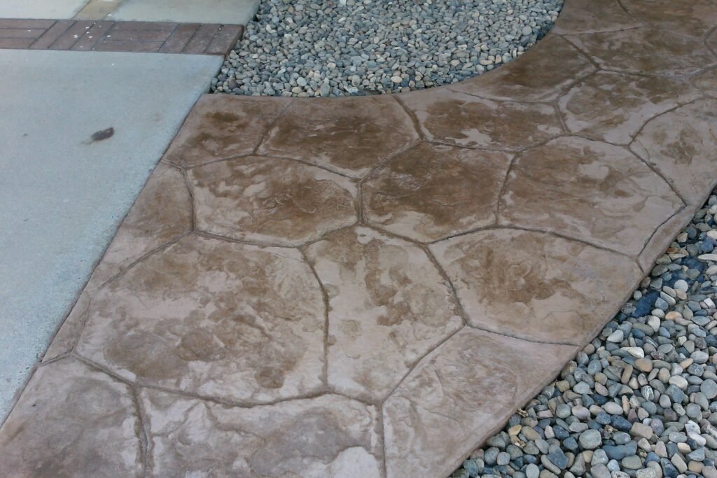 Stamped concrete walkway and path installation, Las Vegas NV