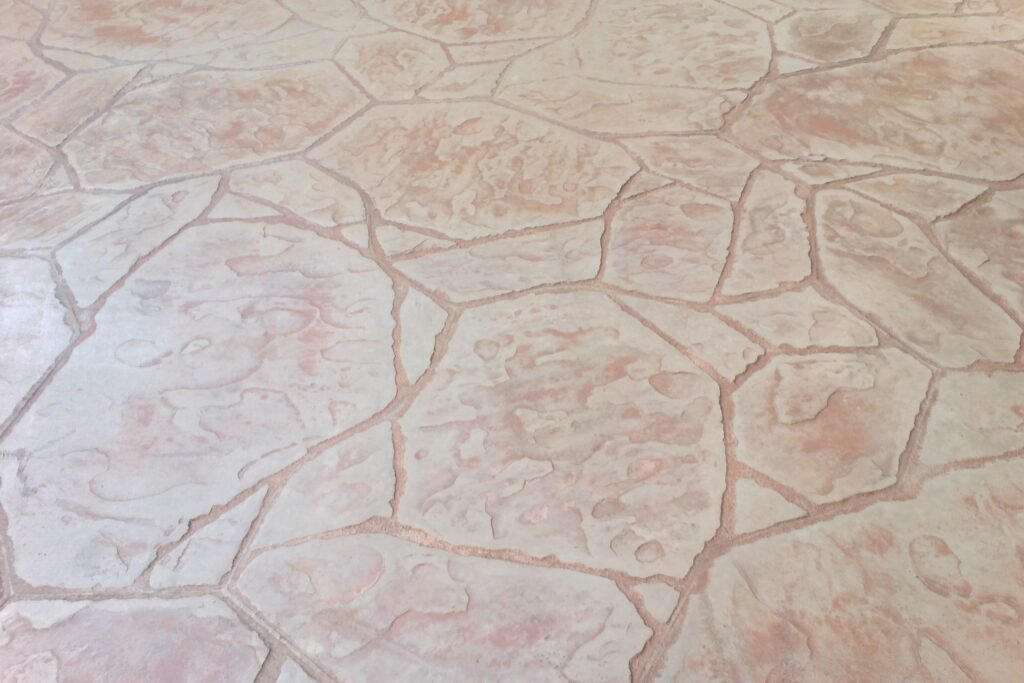 Stamped and stained decorative concrete pattern, Las Vegas NV