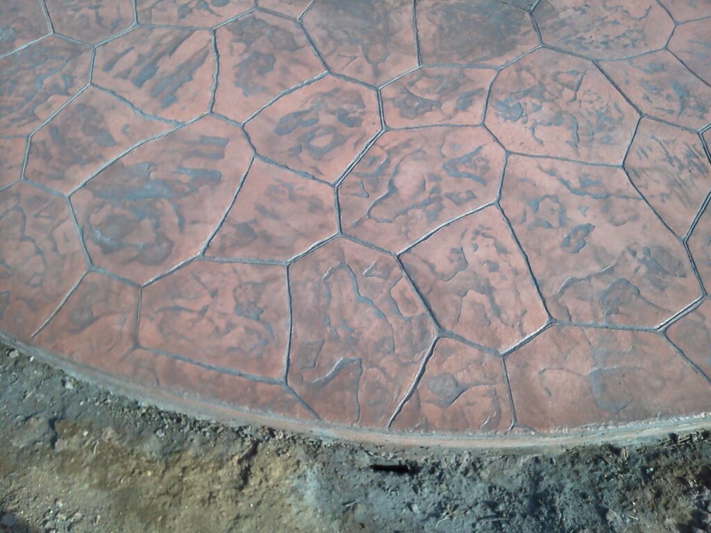 Stamped and stained decorative concrete surface, Las Vegas NV