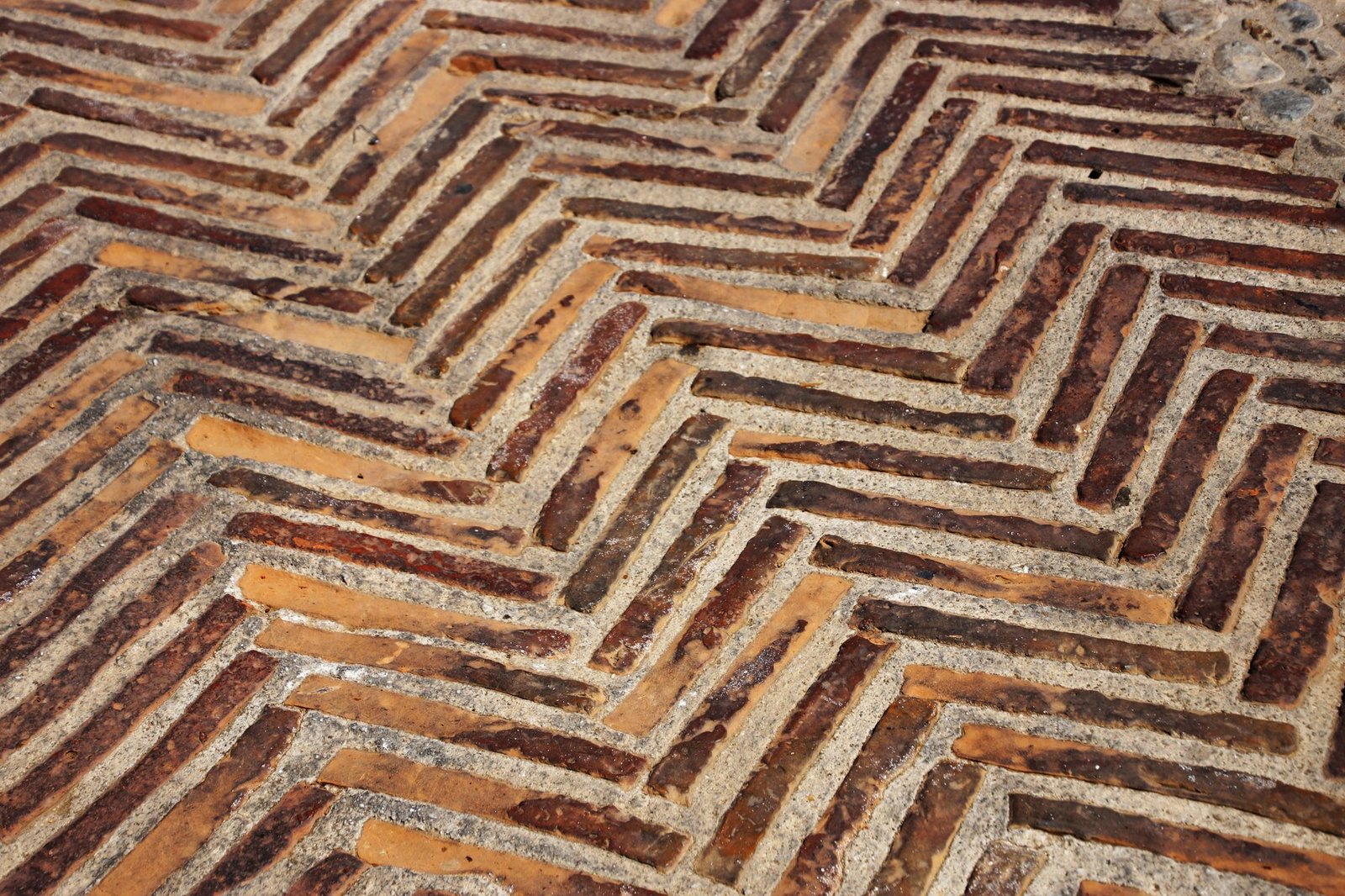 Stamped concrete patio herringbone surface in Las Vegas, NV