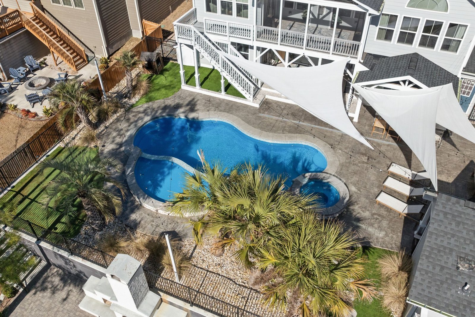 Stamped concrete pool deck surface in Las Vegas, NV